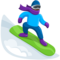 Snowboarder - Black emoji on Messenger